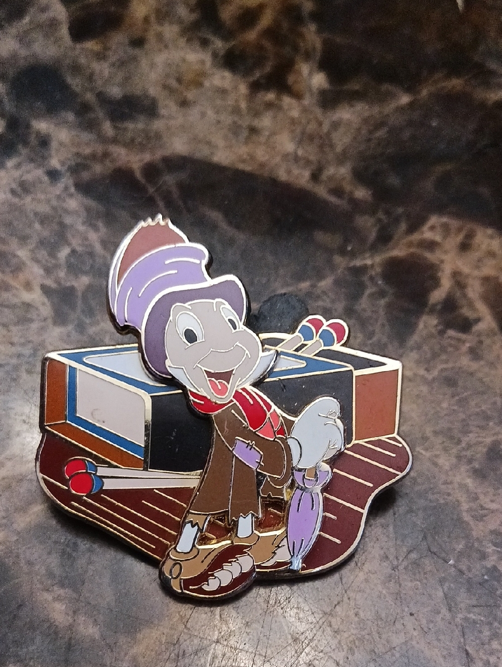 Disney 2009 Jiminy Cricket Dressed in Rags With Matchbox Pinocchio Pin